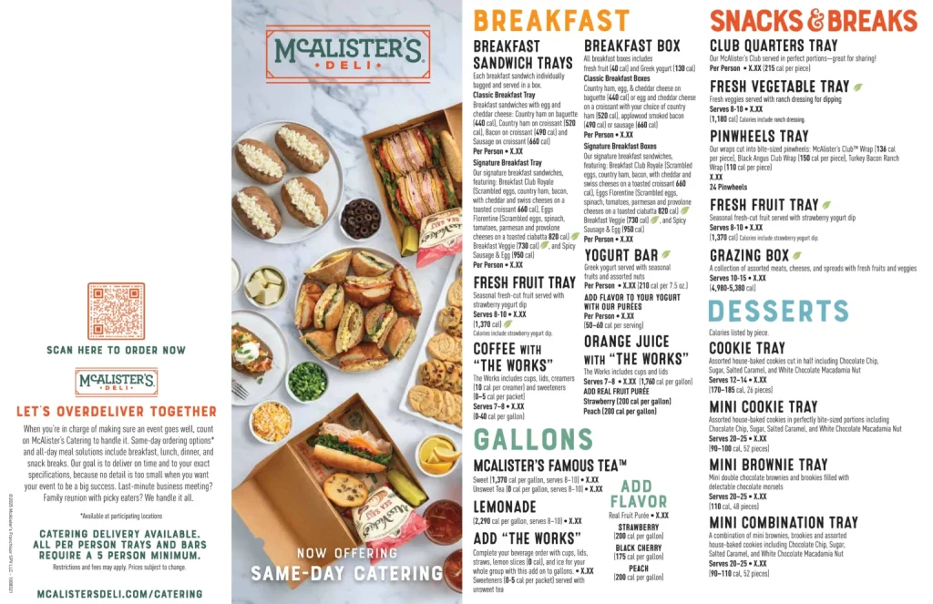 McAlister’s deli Menu
